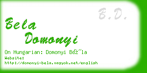 bela domonyi business card